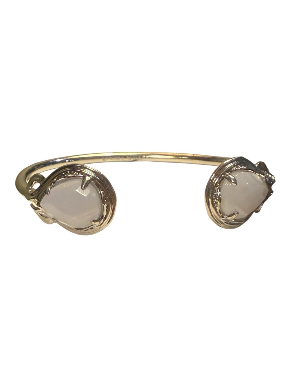 Kendra Scott Andy Rhodium Open Cuff Bracelet with White Stones